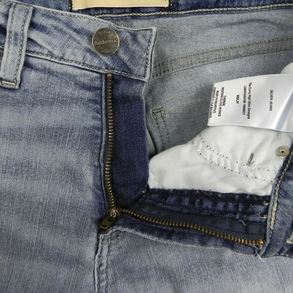 Silver Jeans‎ Womens 6/31 The Curvy High Slim Straight Stretch Flex Denim Blue